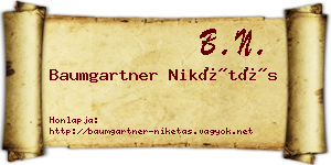 Baumgartner Nikétás névjegykártya